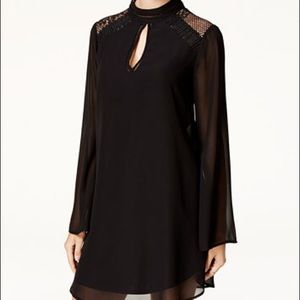 City Studios Juniors' Crochet-Trim Shift Dress